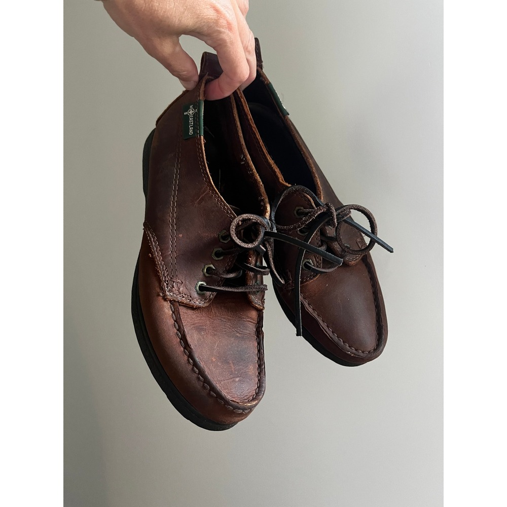 Eastland Brown Leather Boat Shoes size 8 Rugged Preppy Coastal Timeless Workwear